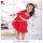 Red cute lace party dress, red Christmas